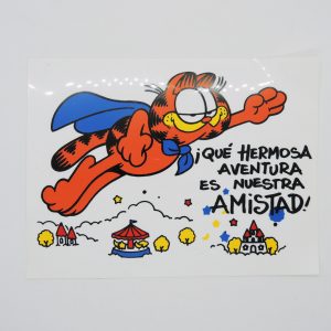 Garfield Superheroe Cartel De Plastico Vintage Colección