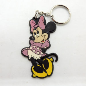 Disney Mickey Minnie Mouse Lilac Keychain Rubber Antiguo Retro Vintage Colección