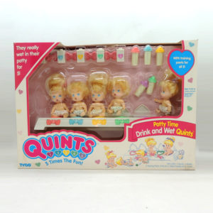 Quints Muñecas 5 Times The Fun Potty Time Drink And Wet Quints Tyco Antiguo Retro Vintage Colección