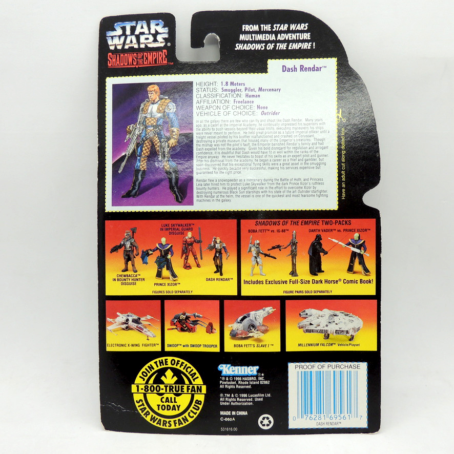 Star Wars Dash Rendar Shadows Of The Empire Kenner Antiguo Retro ...