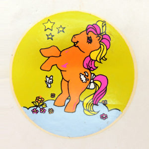 My Little Pony MLP Mi Pequeño Pony G1 Round Sticker Sunlight Ind Argentina Vintage