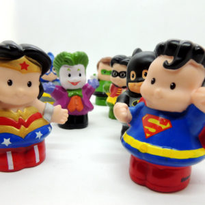 DC Super Friends Little People Fisher Price x7 Batman Superman Joker Antiguo Retro Vintage Colección