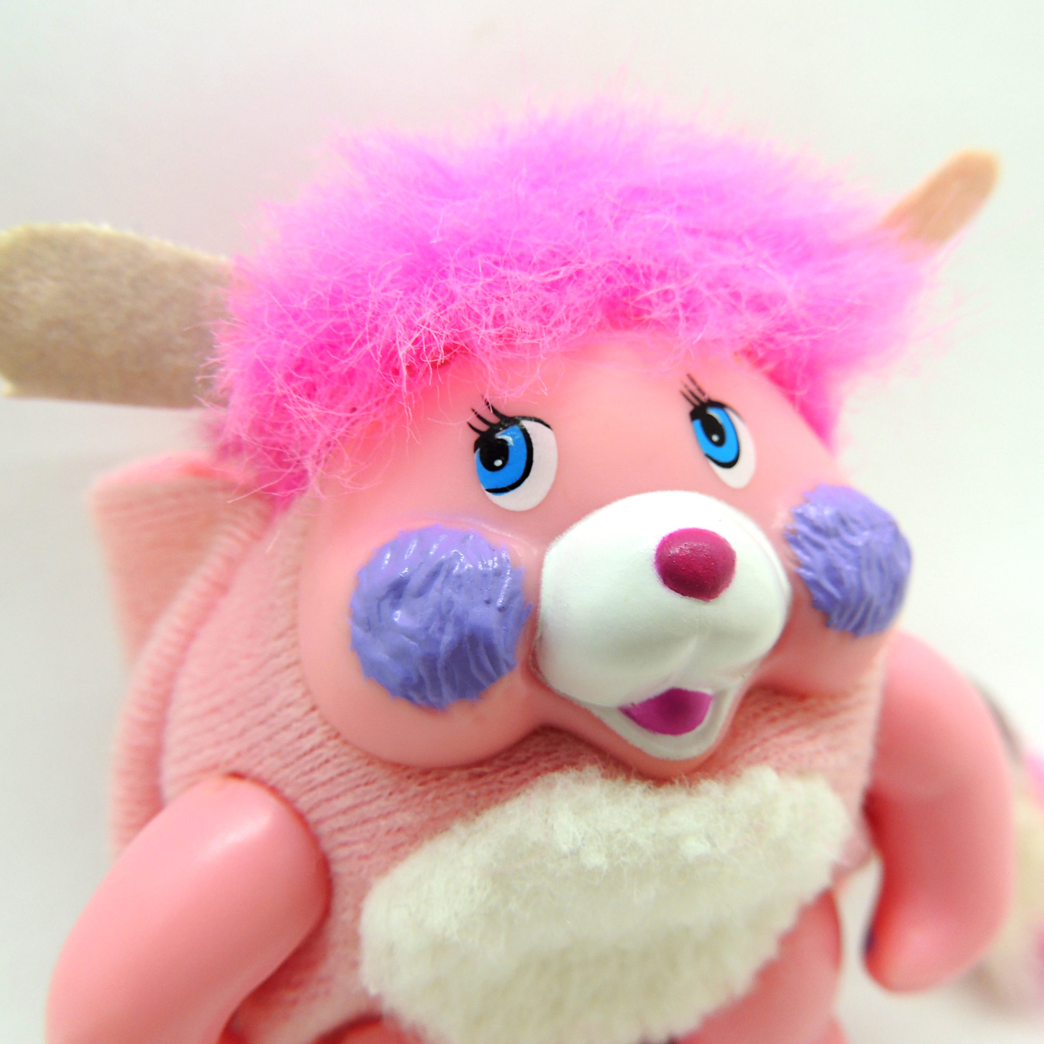 Vintage rare peluche petit POPPLE Popples Puffling Rose Boule Bleue 1986 MATTEL