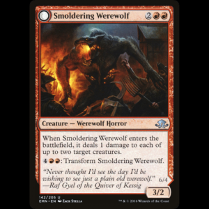 MTG Smoldering Werewolf // Erupting Dreadwolf Eldritch Moon