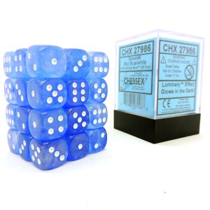 Chessex Dados 12mm Borealis Luminary: Blue White Dices
