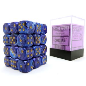 Chessex Dados 12mm Lustrous: Purple Gold Dices