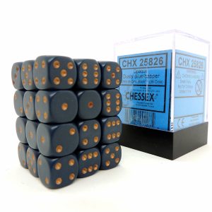 Chessex Dados 12mm Opaque Dusty Blue Copper Dices