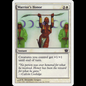 MTG Honor de guerrero (Warrior's Honor) Ninth Edition