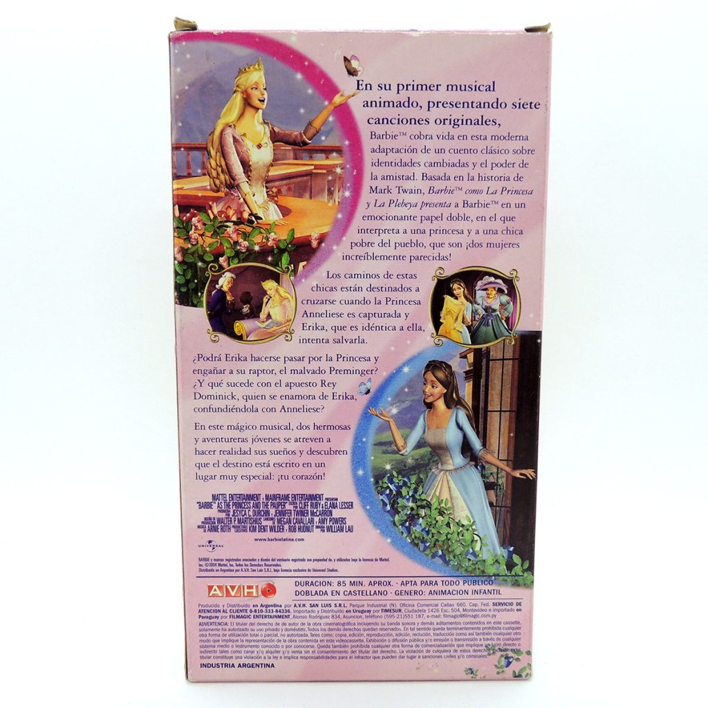 Barbie La Princesa Y La Plebeya Vhs Pelicula Español Madtoyz