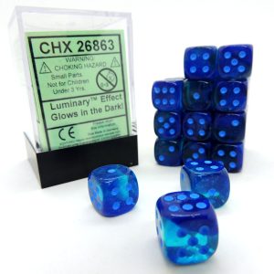 Chessex Dados 12mm Gemini: Blue Blue/Light Blue Dices