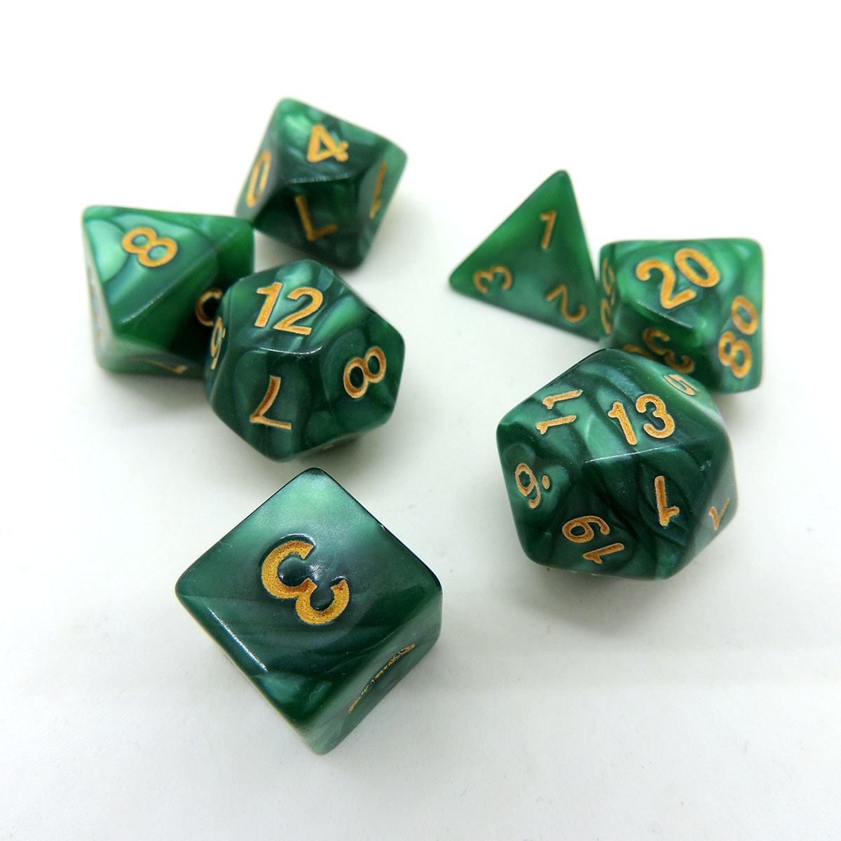 Set de 7 Dados para Rol D7 Verde MTG - Madtoyz