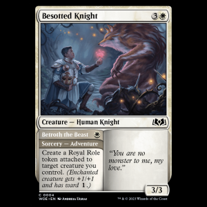 MTG Besotted Knight // Betroth the Beast Wilds of Eldraine