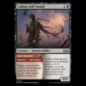 MTG Callous Sell-Sword // Burn Together Wilds of Eldraine