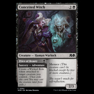 MTG Conceited Witch // Price of Beauty Wilds of Eldraine