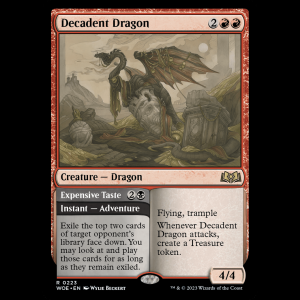 MTG Decadent Dragon // Expensive Taste Wilds of Eldraine