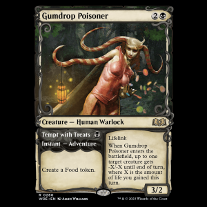 MTG Gumdrop Poisoner // Tempt with Treats Wilds of Eldraine