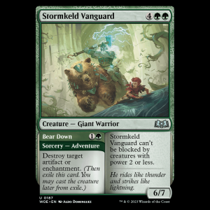 MTG Stormkeld Vanguard // Bear Down Wilds of Eldraine