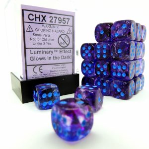 Chessex Dados 12mm Nocturnal/Blue Luminary Dice