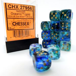 Chessex Dados 12mm Oceanic/Gold Luminary Dice