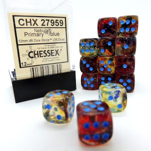 Chessex Dados 12mm Primary/Blue Luminary Dice