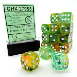 Chessex Dados 12mm Spring/White Luminary Dice