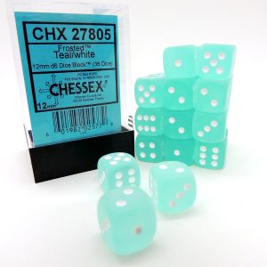 Chessex Dados 12mm Teal/White Frosted Dice