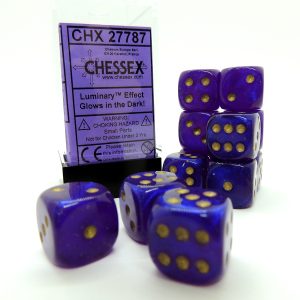 Chessex Dados 16mm Royal Purple/Gold Luminary Dice