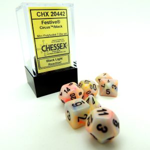 Chessex Dados Festive 10mm Mini Circus/Black D7