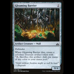 MTG Gleaming Barrier Rivals of Ixalan rix#178