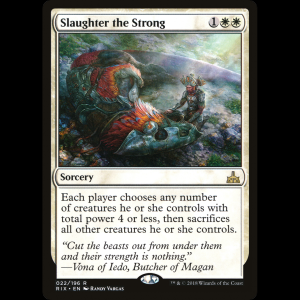 MTG Sacrificar a los fuertes (Slaughter the Strong) Rivals of Ixalan rix#22