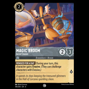 Lorcana Magic Broom - Aerial Cleaner - Ursula's Return - FOIL 4#185