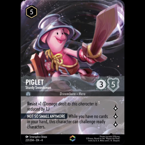 Lorcana Piglet - Sturdy Swordsman - Ursula's Return - FOIL 4#221