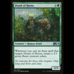 MTG Druida con cuernos (Druid of Horns) Core Set 2019 m19#176