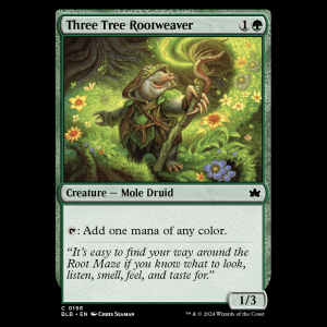 MTG Three Tree Rootweaver Bloomburrow - FOIL blb#198