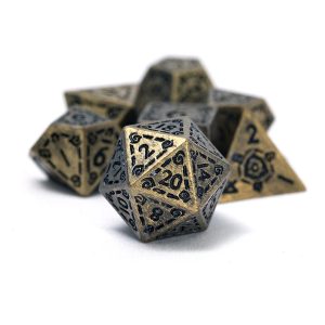 Sirius Dice Illusory Metal Dice Set - Gold D7 D&D