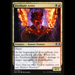 MTG Virtuoso de fuegofilos (Fireblade Artist) Ravnica Allegiance rna#172