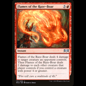 MTG Llamas del Jabalí Arrasador (Flames of the Raze-Boar) Ravnica Allegiance rna#101