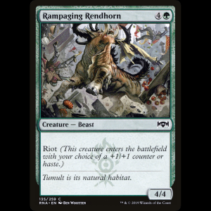 MTG Cuernodesgarrador enfurecido (Rampaging Rendhorn) Ravnica Allegiance rna#135