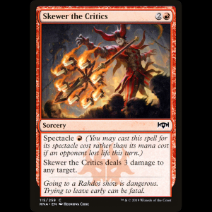 MTG Ensartar a los críticos (Skewer the Critics) Ravnica Allegiance rna#115