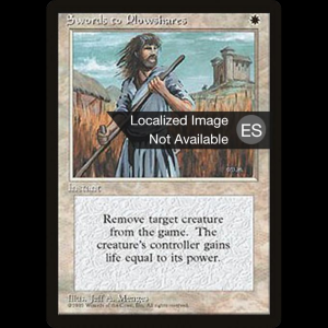 MTG Espadas em Arados (Swords to Plowshares) Fourth Edition Foreign Black Border 4bb#52