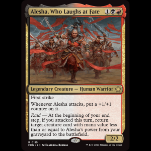 MTG Alesha, Who Laughs at Fate Foundations fdn#115