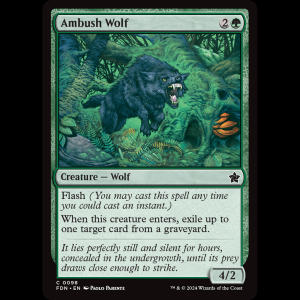 MTG Ambush Wolf Foundations fdn#98