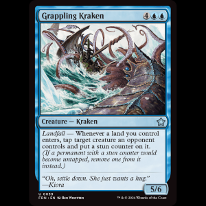 MTG Grappling Kraken Foundations fdn#39