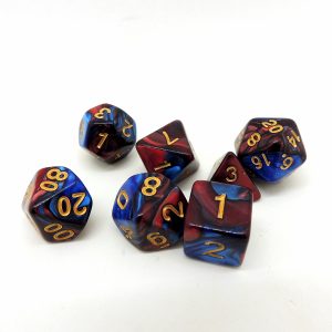 Set de 7 Dados para Rol D7 Azul Rojo MTG