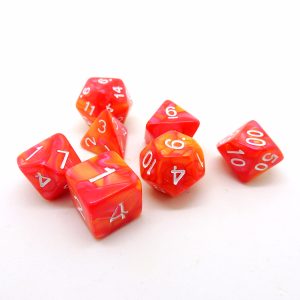 Set de 7 Dados para Rol D7 Coral Amarilo MTG