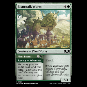 MTG Beanstalk Wurm // Plant Beans Wilds of Eldraine woe#161