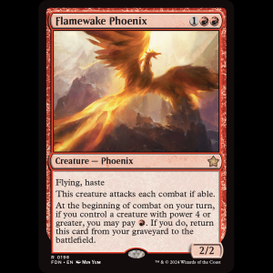 MTG Flamewake Phoenix Foundations fdn#198