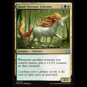 MTG Good-Fortune Unicorn Foundations fdn#240