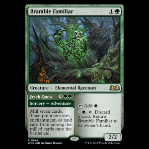 MTG Bramble Familiar // Fetch Quest Wilds of Eldraine woe#164