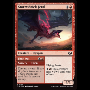 MTG Stormshriek Feral // Flush Out Tarkir: Dragonstorm tdm#124